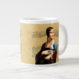 Caneca De Café Grande Leonardo da Vinci Lady com Ermine