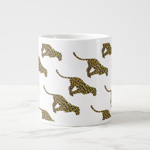 Caneca De Café Grande Leopard Brown e Yellow Siloette