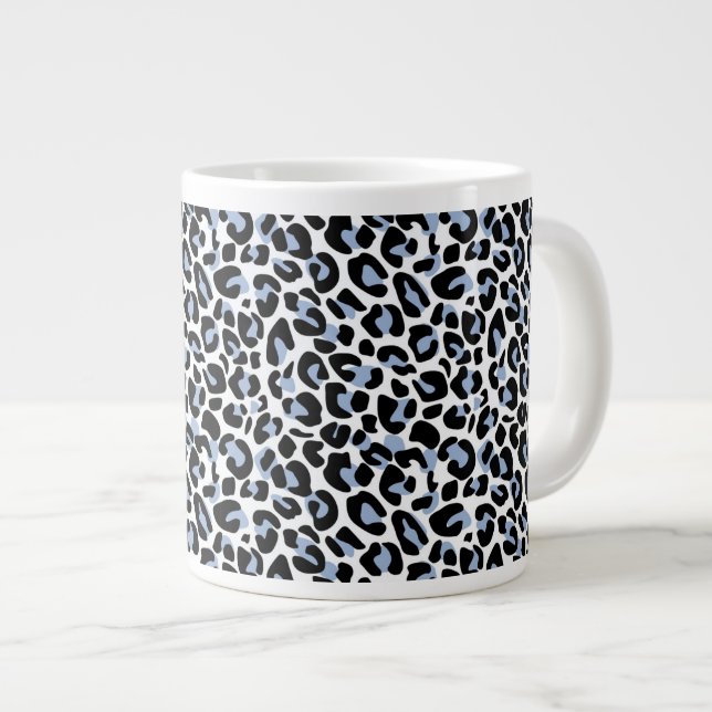 Caneca De Café Grande Leopardo - Impressão Jumbo Mug (Frente Esquerda)