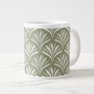 Caneca De Café Grande Leque Floral Recortado Refined Verde Oliva