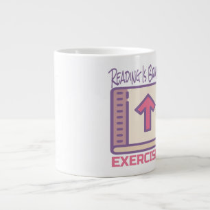 Caneca De Café Grande Ler É Exercício Cerebral - Jumbo Mug