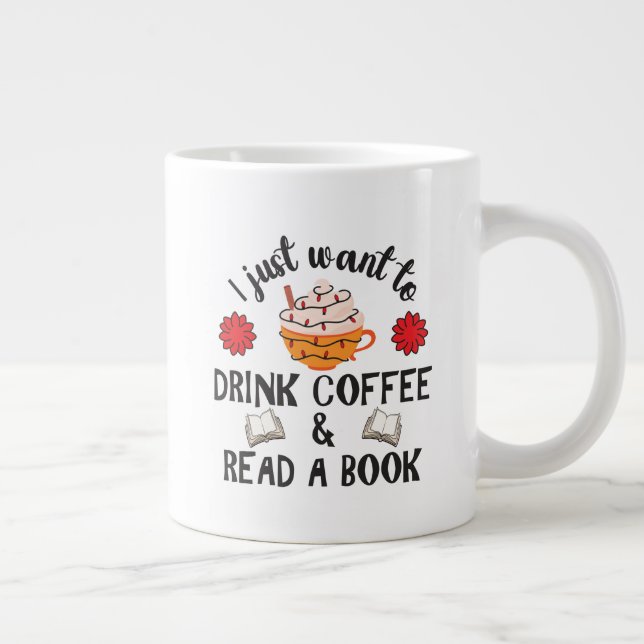 Caneca De Café Grande Ler Livro E Beber Café (Direita)