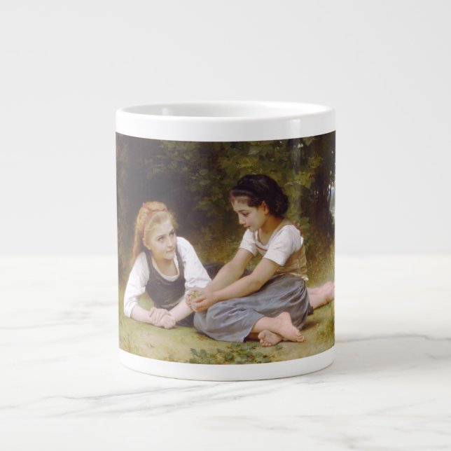 Caneca De Café Grande Les Noisettes: Jovens Colecionando avelãs (Frente)