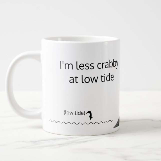 Caneca De Café Grande Less Crabby Need Coffee Ecuadorian Hermit Crab Art (Esquerda)