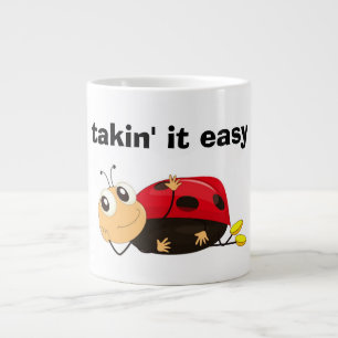 CANECA DE CAFÉ GRANDE "LEVANDO ISSO FÁCIL" LADYBUG
