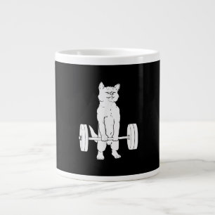 Caneca De Café Grande Levantamento De Peso De Gatos E Giro