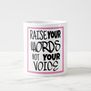 Caneca De Café Grande Levante suas palavras uma citação motivacional Spe
