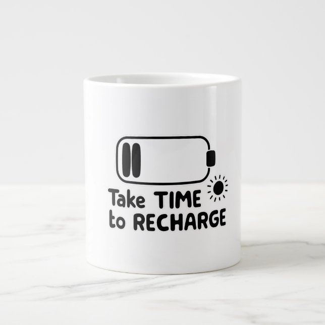 Caneca De Café Grande Levar tempo para receber - Autoatendimento (Frente)