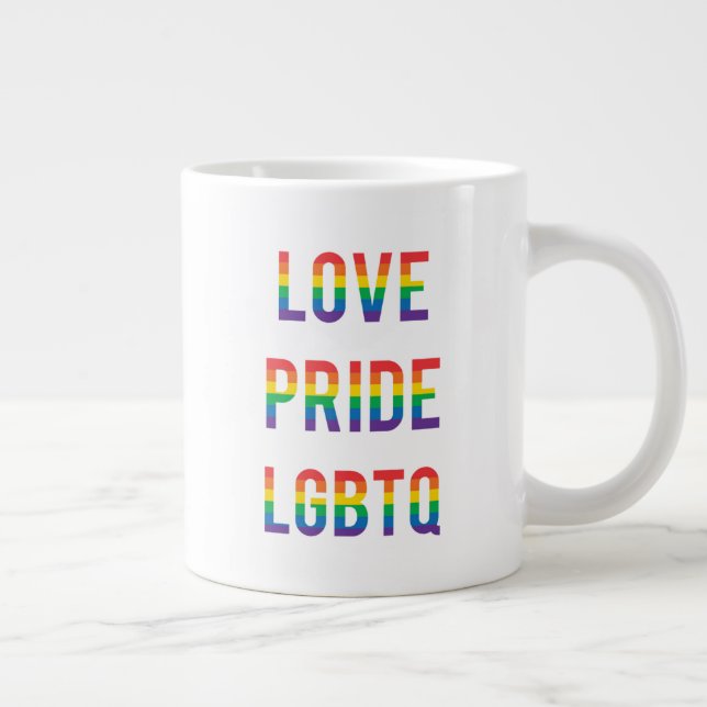 Caneca De Café Grande LGBTQ do Orgulho do Amor (Direita)