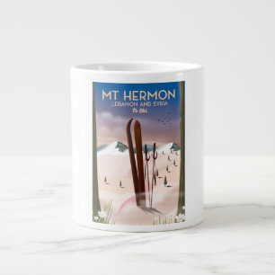 Caneca De Café Grande Líbano e Síria Mt Hermon Esqui