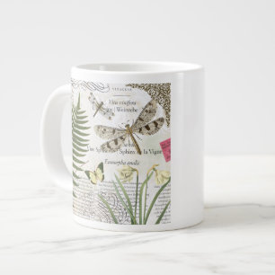Caneca De Café Grande libélula francesa vintage moderna