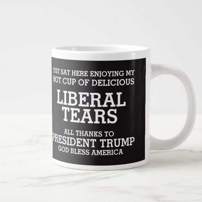 Caneca De Café Grande Liberal Lágrimas Presidente Trump POTUS 45 (Direita)