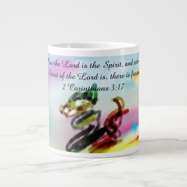 Caneca De Café Grande liberdade de Jesus (Frente)