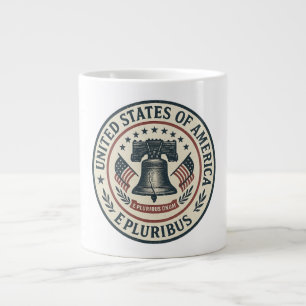 Caneca De Café Grande Liberty Bell Seal - Vintage "E Pluribus Unum"