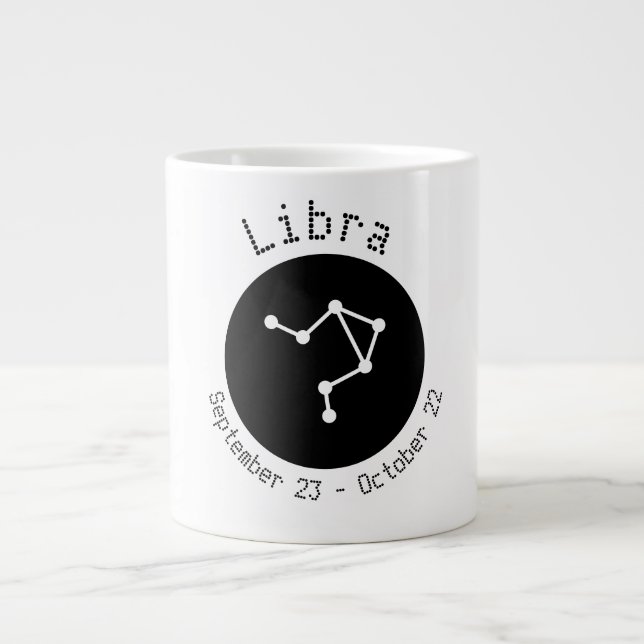 Caneca De Café Grande Libra Dot Line Jumbo Mug (Frente)