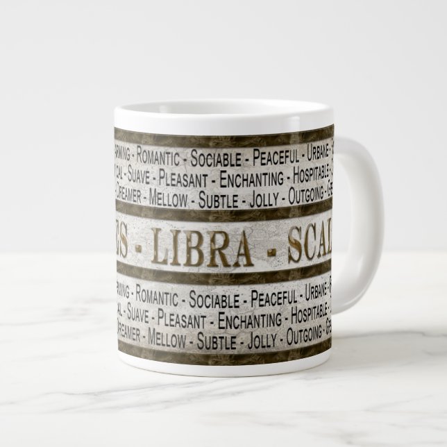CANECA DE CAFÉ GRANDE LIBRA - ESCALAS - CAFÉ/SOPA/JUMBO MUG - TEXTO (Frente Esquerda)