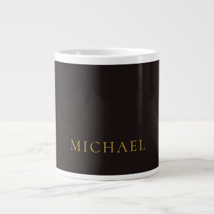 Caneca De Café Grande Licorice Black Gold Minimalista Simples Moderno No