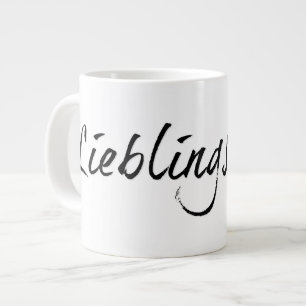 Caneca De Café Grande Lieblingspapa - Schwarzer Schriftzug 00001