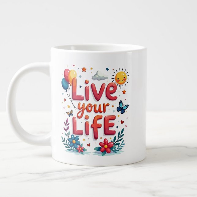 Caneca De Café Grande Life Jumbo Mug (Esquerda)