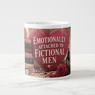 Caneca De Café Grande Ligada Emocionalmente a Homens Fictícios Livro de