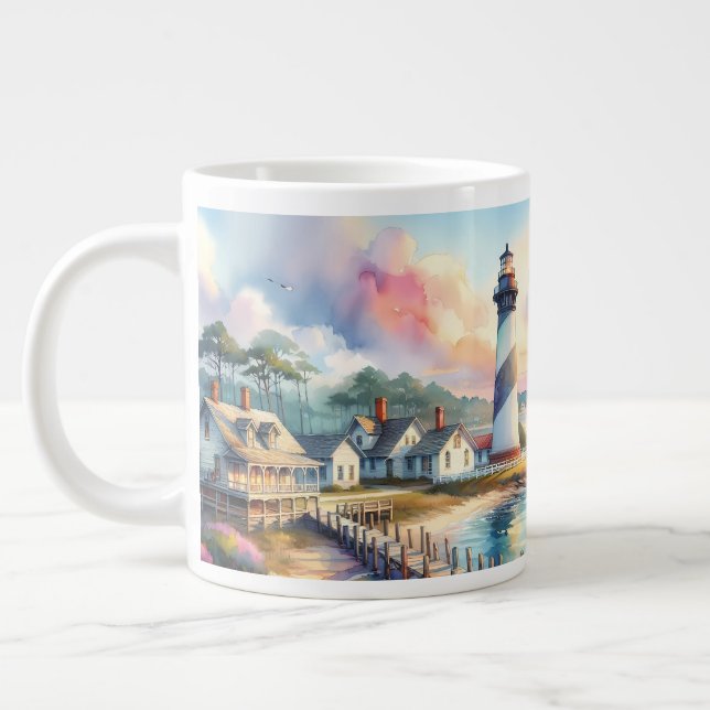 Caneca De Café Grande Lighthouse & Beach Cottages Scense (Esquerda)