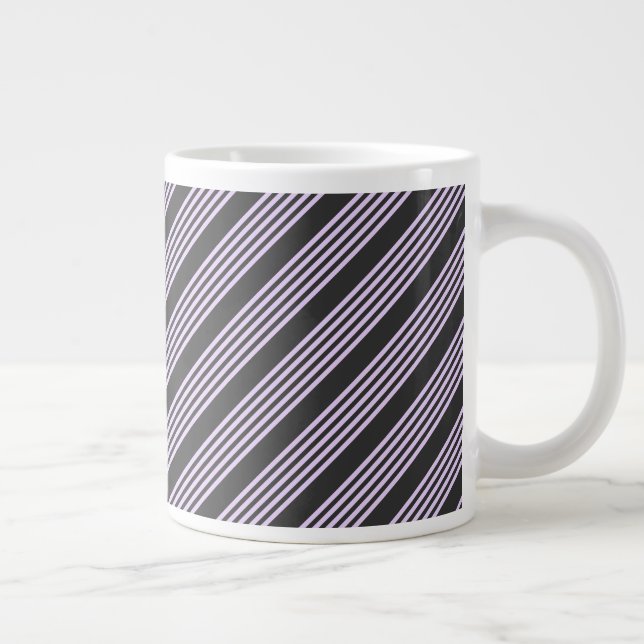 Caneca De Café Grande Lilac púrpura e carvão cinco listras (Direita)