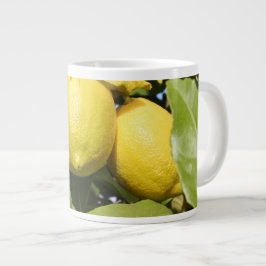 Caneca De Café Grande Limões Amarelos Frescos em uma Árvore