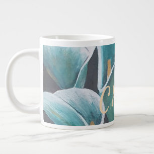 Caneca De Café Grande Linda Flor Personalizada
