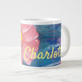 Caneca De Café Grande Linda Flor Personalizada