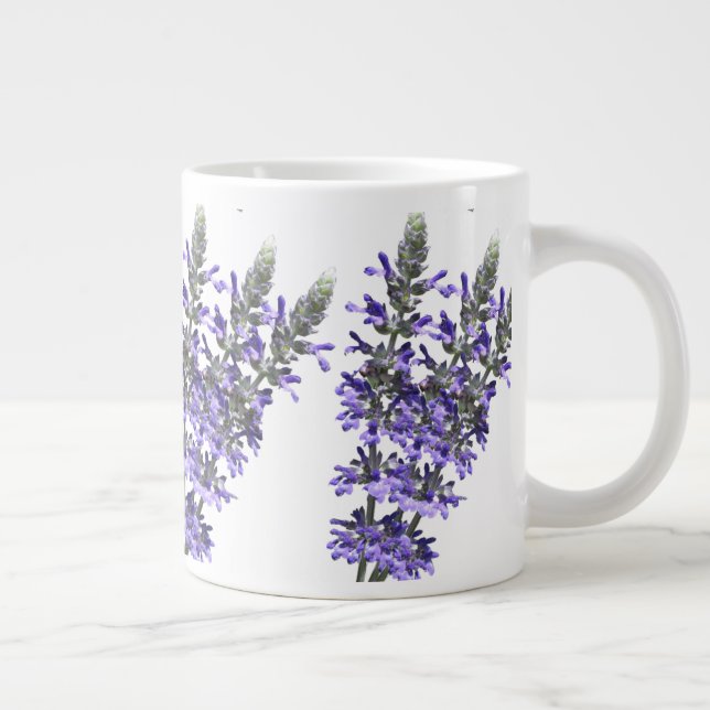 Caneca De Café Grande Linda Lavanda-flor-roxa em cerâmica (Direita)