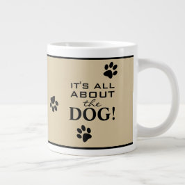 Caneca De Café Grande Linda Tipografia de Pata de Cachorro Personalizada