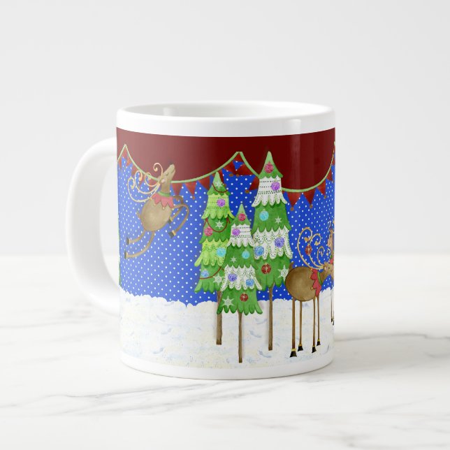 Caneca De Café Grande Lindo-a-Lixeira da árvore de Natal Mug. (Frente Esquerda)