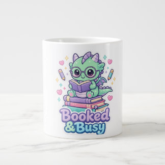 Caneca De Café Grande Lindo Dragão Bebê Reservado E Ocupado Lendo Livro