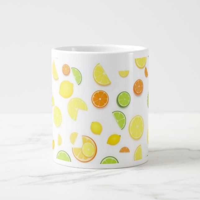 Caneca De Café Grande Lindo limão verde e amarelo (Frente)