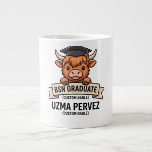 Caneca De Café Grande Lindo Peekaboo Vaca das Terras Altas Graduada em E