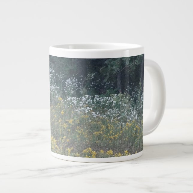 Caneca De Café Grande Lindos Flores Selvagens de setembro em campo (Frente Esquerda)