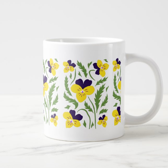 Caneca De Café Grande Lindos Johnny Jump Ups (Direita)