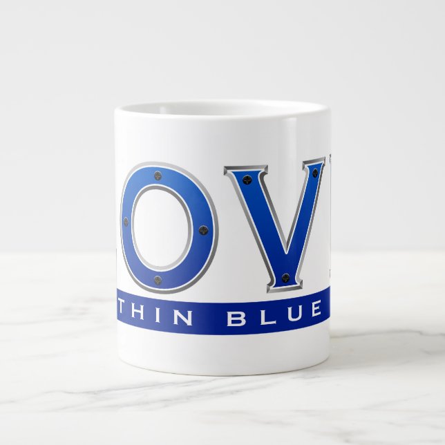 Caneca De Café Grande Linha Azul fina de 15 oz (Frente)