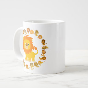 Caneca De Café Grande Lion Mandala Jumbo Mug
