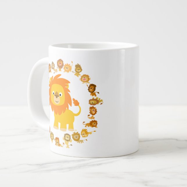 Caneca De Café Grande Lion Mandala Jumbo Mug (Frente Esquerda)