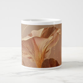 Caneca De Café Grande Lírio Calla Laranja Queimada Botânico