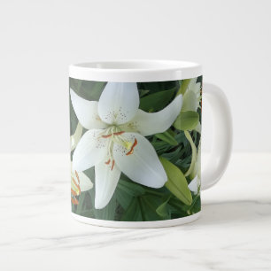 Caneca De Café Grande Lírios brancos
