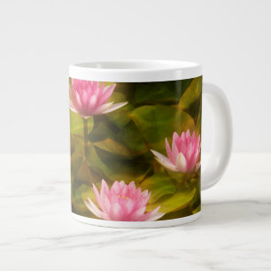 Caneca De Café Grande Lírios d'água artísticos, Califórnia