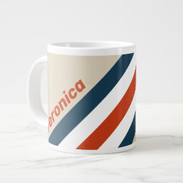 Caneca De Café Grande Listras da Cabine de Comando Antiga com Nome