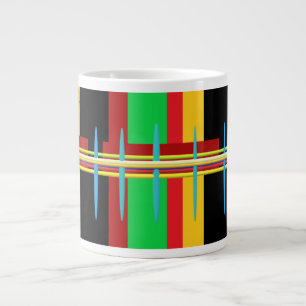 Caneca De Café Grande Listras de arte moderna abstrato