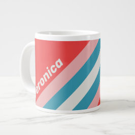 Caneca De Café Grande Listras de Batom Antigo com Nome