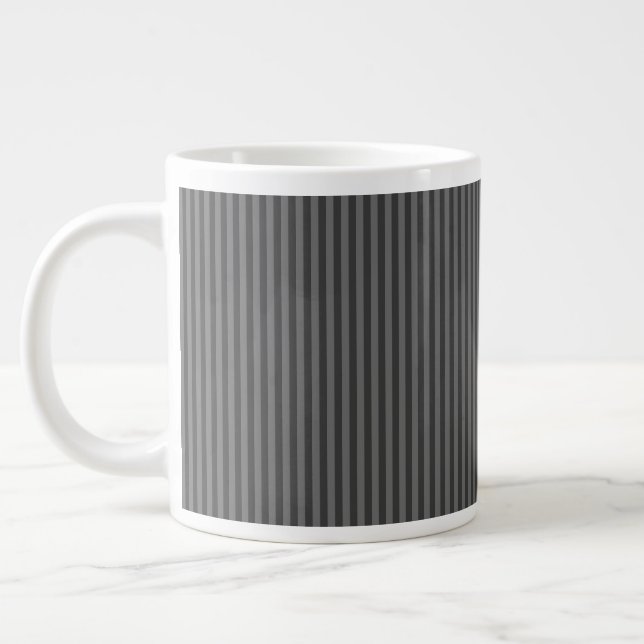 Caneca De Café Grande Listras de Cinza (Esquerda)