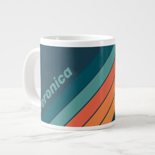 Caneca De Café Grande Listras de Nascer do Sol de Cactus do Deserto com 
