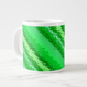 Caneca De Café Grande Listras de vidro - tons verdes esmeraldas