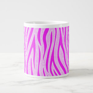 Caneca De Café Grande Listras de Zebra em uma Estampa de Safari Rosa Pó